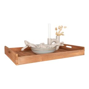 Bakke i teaktræ 58x38 cm, natur