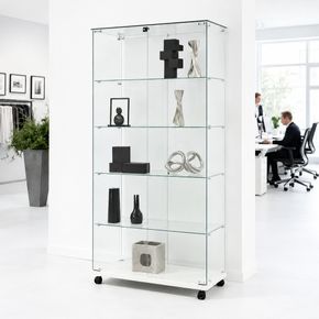 Glasvitrine Trento 2, m/glastop, hvid