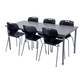 Kantinesæt Oporto Base bord med 6 Oporto Mata stole