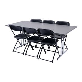 Stabelfix Lux klapbord 80x180 med 6 Samson Lux klapstole