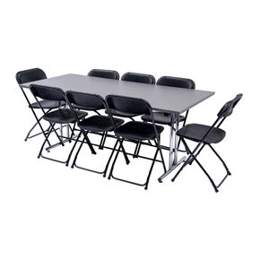 Stabelfix Lux klapbord 80x180 med 8 Samson Lux klapstole