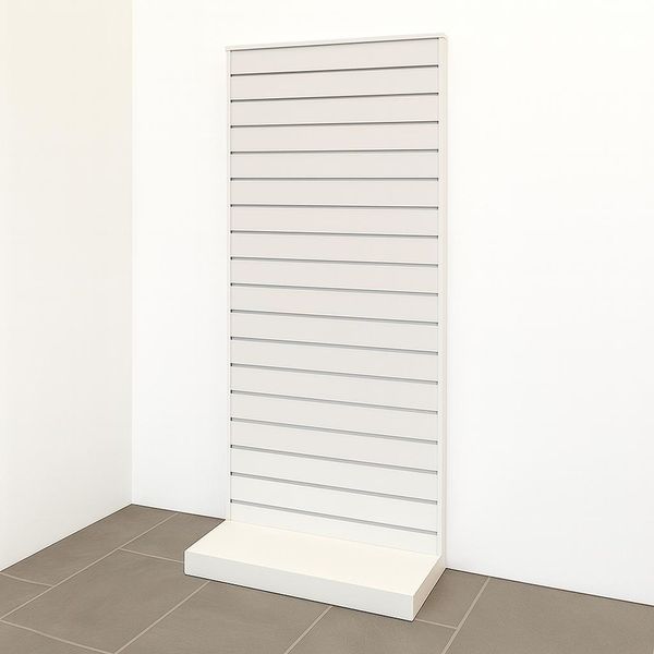 L-gondol H 180 cm hvid slatwall på stel