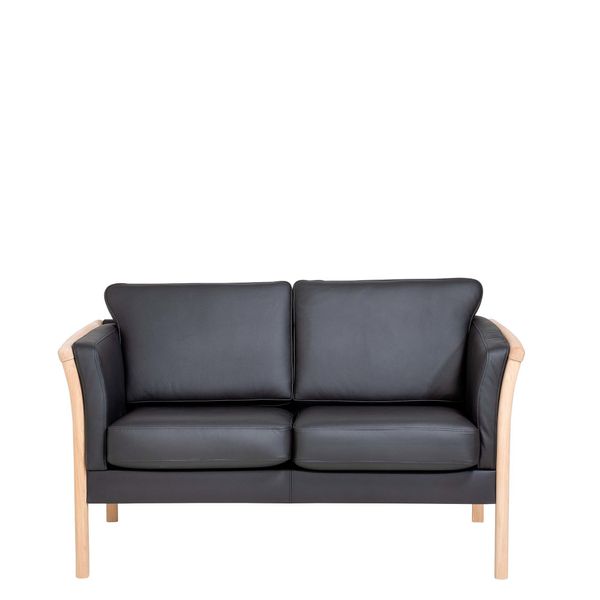 2 pers. sofa Newcastle lux, Læder sort