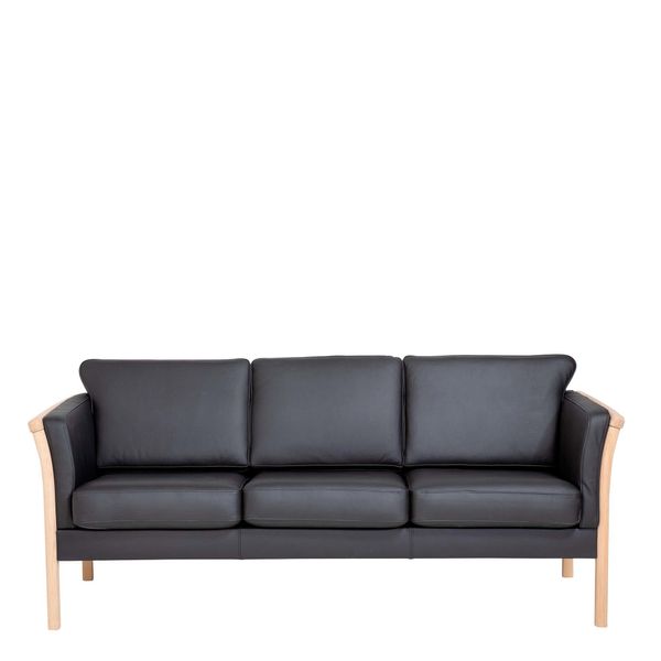 3 pers. sofa Newcastle lux, Læder sort