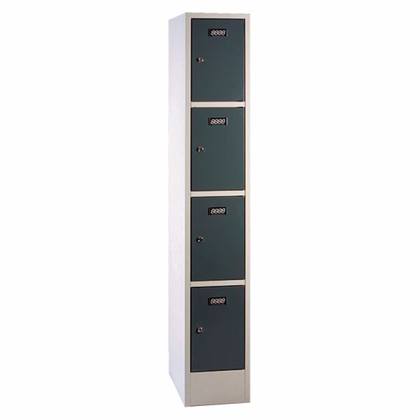 Personaleboks UniBox 1x4 rum. Mørkegrå