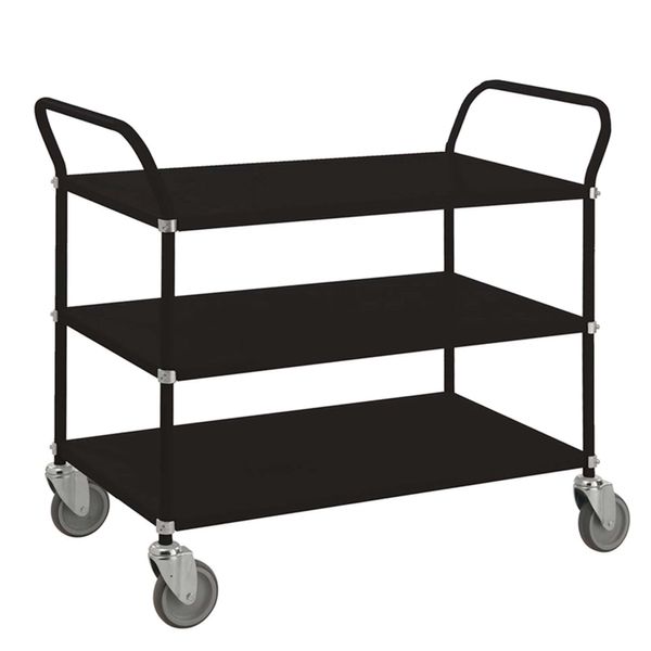 Bordvogn 3 hylder 48x108x94 cm, sort