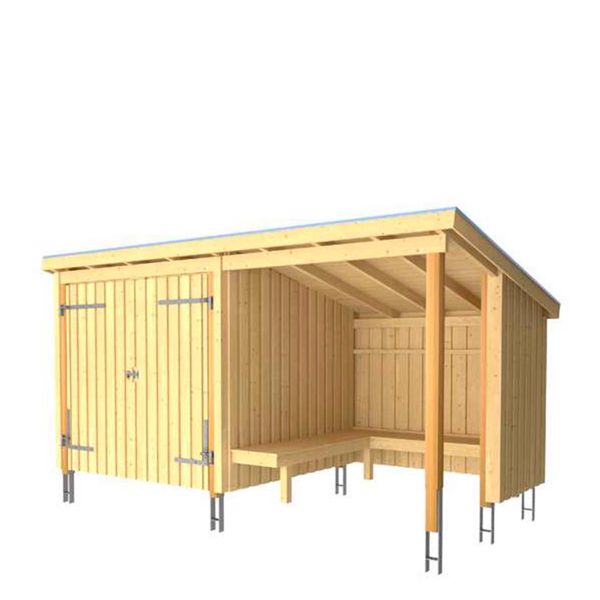 Bålhytte med skur 9,5 m2