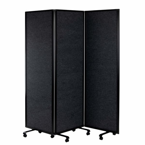 Foldeskærm PZ Flex 180x180h cm., sort