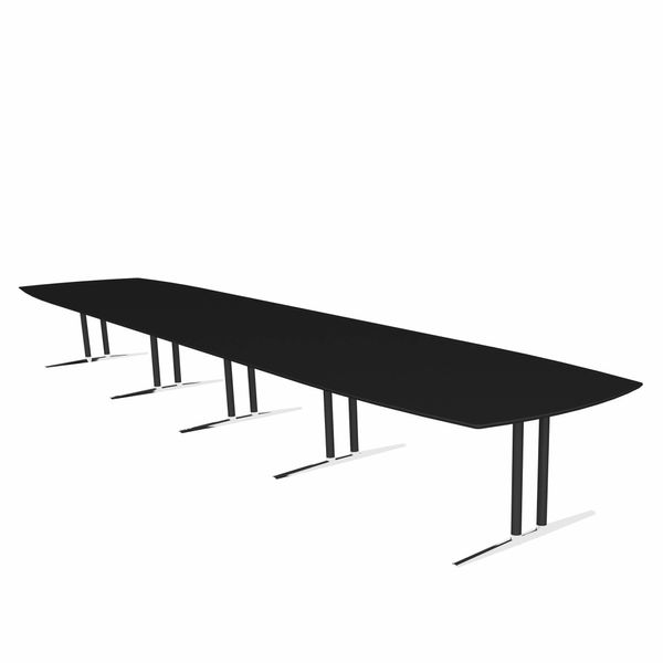Konferencebord Executive, sort/krom