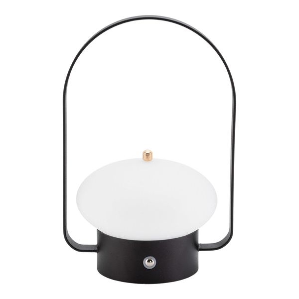 Genopladelig bordlampe Securit Barcelona, sort/hvid