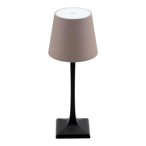 Genopladelig bordlampe Securit Milano, sort/grå-brun