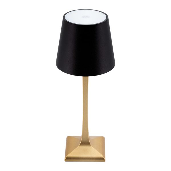 Genopladelig bordlampe Securit Roma, gylden/sort