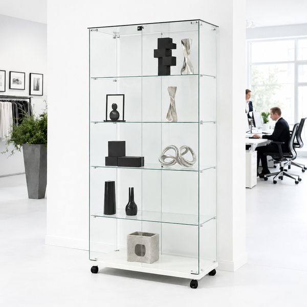 Glasvitrine Trento 2, m/glastop, hvid