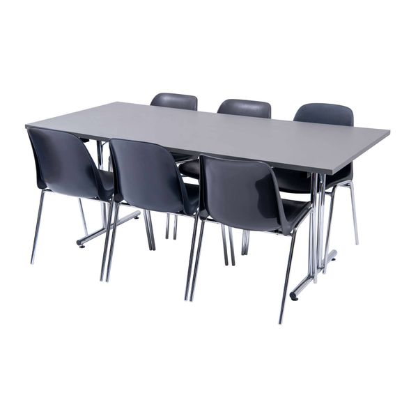 Klapbord Stabelfix Lux med 6 Oporto Xtra stole