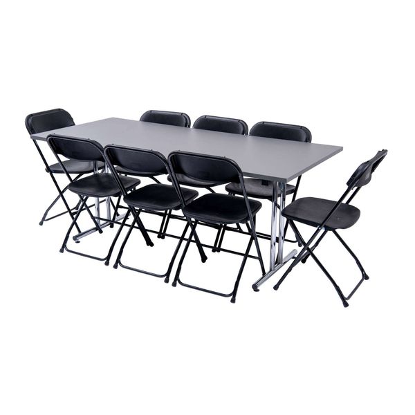 Stabelfix Lux klapbord 80x180 med 8 Samson Lux klapstole
