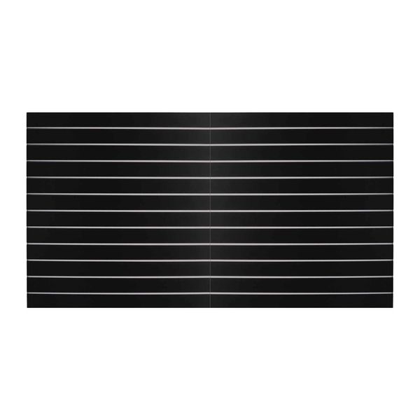 Rillepanel 240x120 h cm, sort