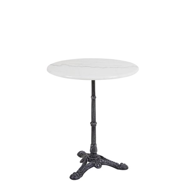 Rundt cafebord Loire Ø60 cm, hvid marmor